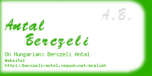 antal berczeli business card